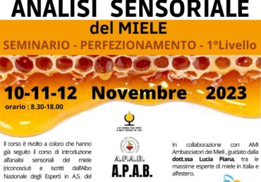 Corso di primo livello all’analisi sensoriale del miele – 2023